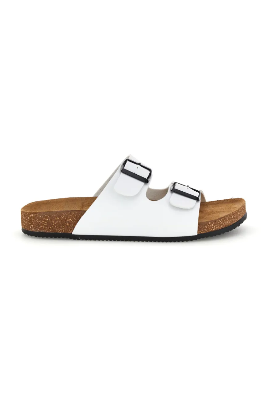Ciabatte bianche con doppia fibbia Pittarello tierra 335A038SR