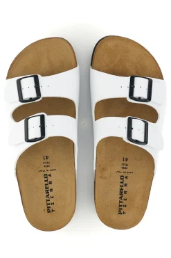 Ciabatte bianche con doppia fibbia Pittarello tierra 335A038SR