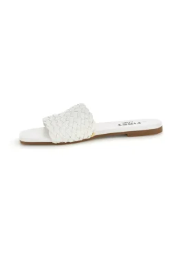 Ciabatte bianche con fascia intrecciata The first chic PRE5410