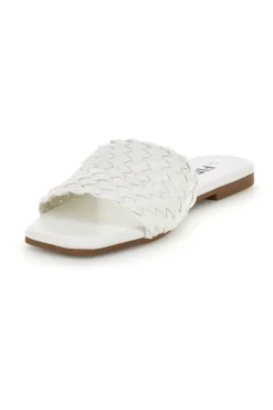 Ciabatte bianche con fascia intrecciata The first chic PRE5410