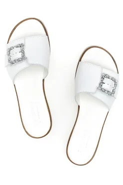 Ciabatte Bianche con Fibbia Decorativa Made in Italy PITTARELLO 356670811