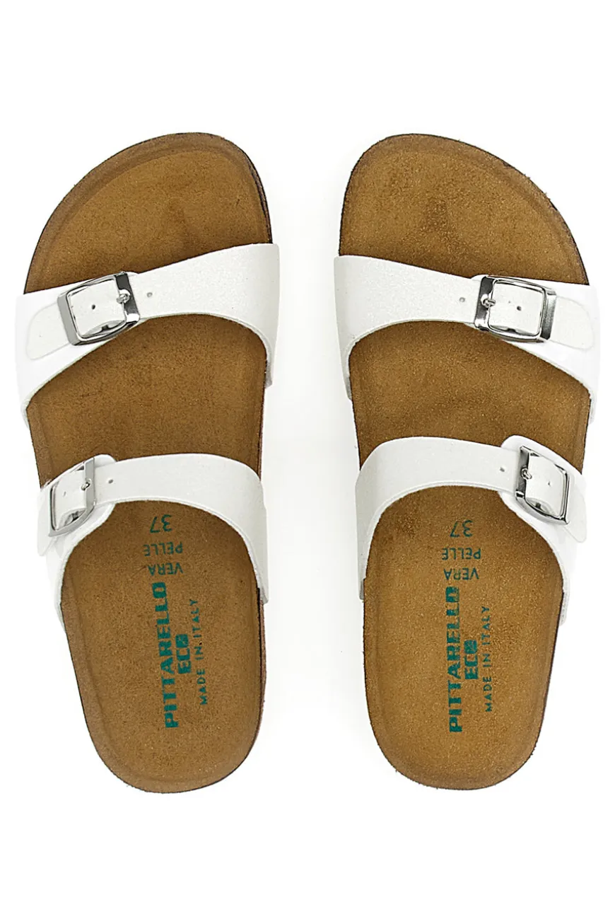 Ciabatte Bianche con Fibbie Pittarello Eco 335006