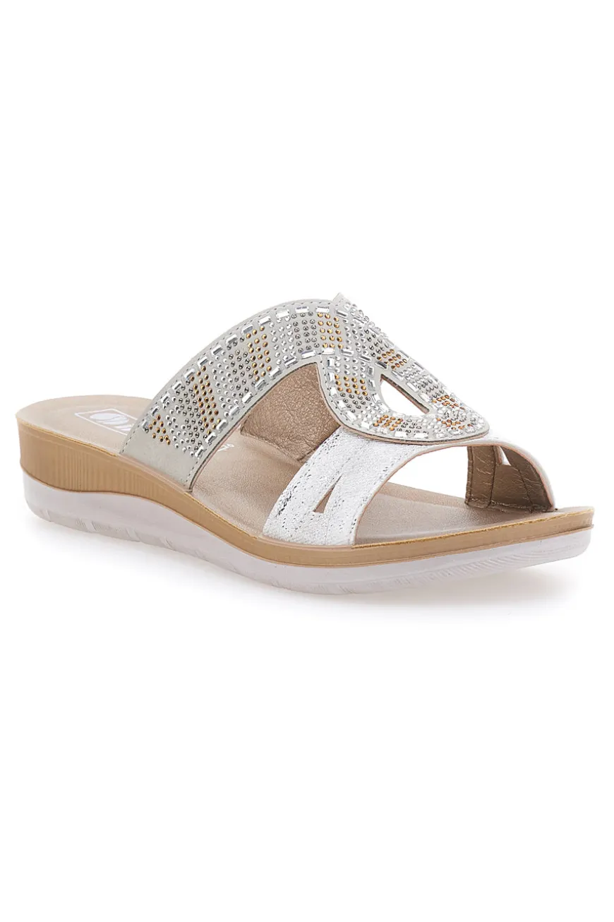 Ciabatte bianche con strass INBLU 42BV
