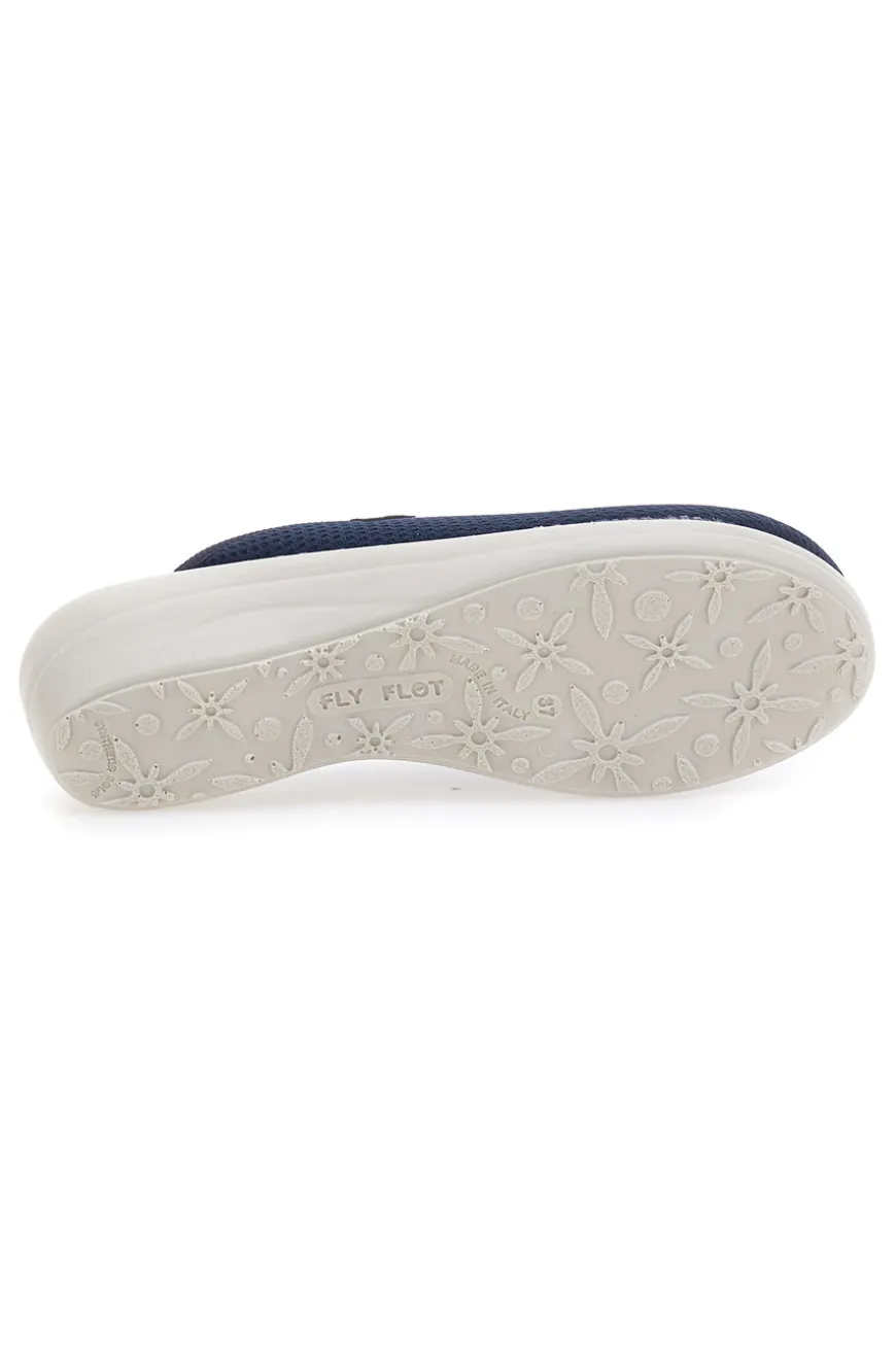 Ciabatte blu con sottopiede in pelle Fly Flot T4368FE
