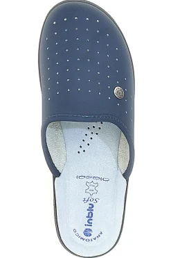 Ciabatte Blu Con Sottopiede in Pelle Inblu 33 Rh