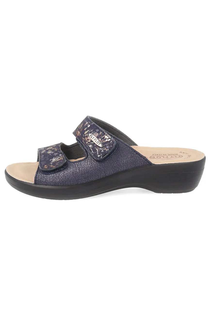 Ciabatte blu in vera pelle anatomiche Fly flot 90T50B18CE