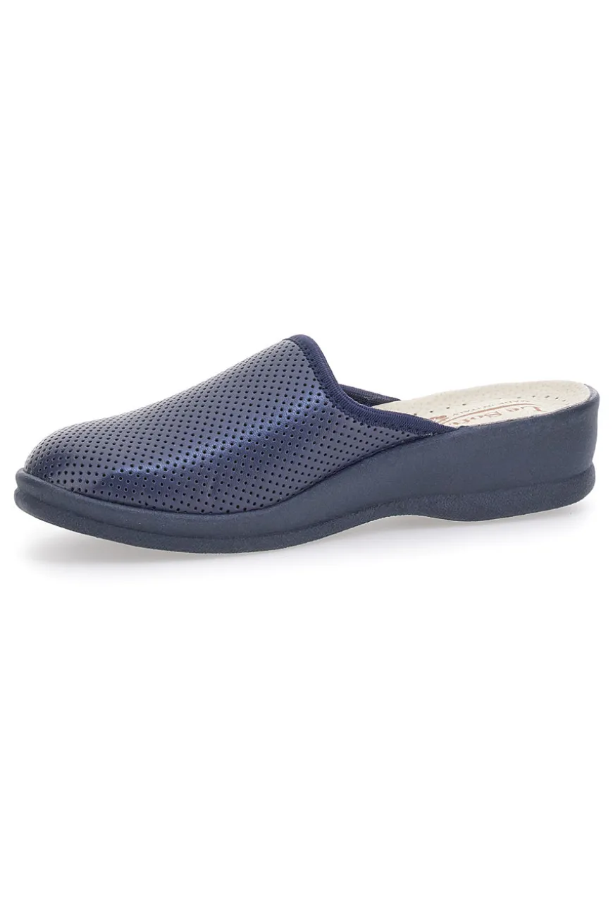 Ciabatte Blu Made In Italy Con Plantare In Vera Pelle Le Soft 824100