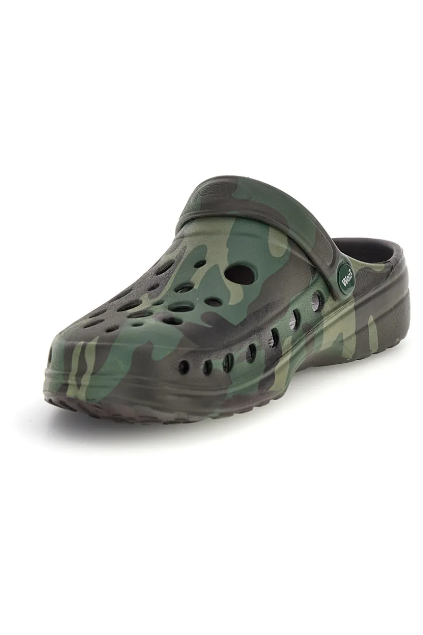 Ciabatte clog verdi camouflage Woz 1