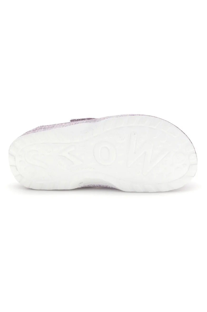 Ciabatte clog viola traforate con stampa Woz 5