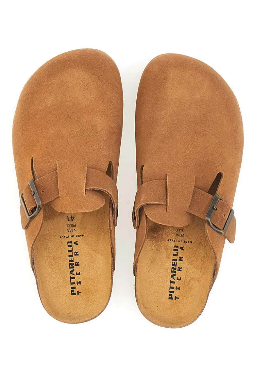 Ciabatte cuoio con fibbia in vera pelle Pittarello Tierra 335A013PR