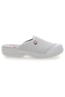 Ciabatte da Lavoro Bianche In Vera Pelle Made In Italy Mrs Chef 553