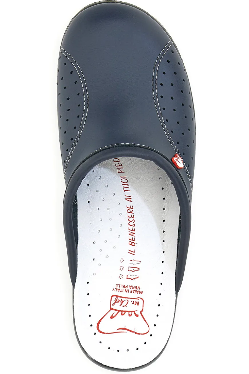Ciabatte da Lavoro MR Chef 8028 Blu Vera Pelle