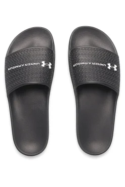 Ciabatte da piscina nere con fascia logata Under armour 6007528 001