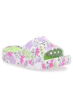 Ciabatte floreali multicolore suola alta 2T2L 22021
