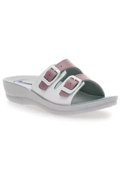 Ciabatte Fuxia e Bianche con Sottopiede in Pelle INBLU' 62 VR