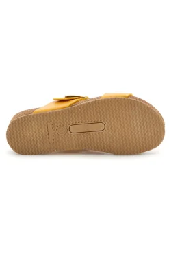 Ciabatte giallo sottopiede in pelle con zeppa Pittarello eco 293A500SR