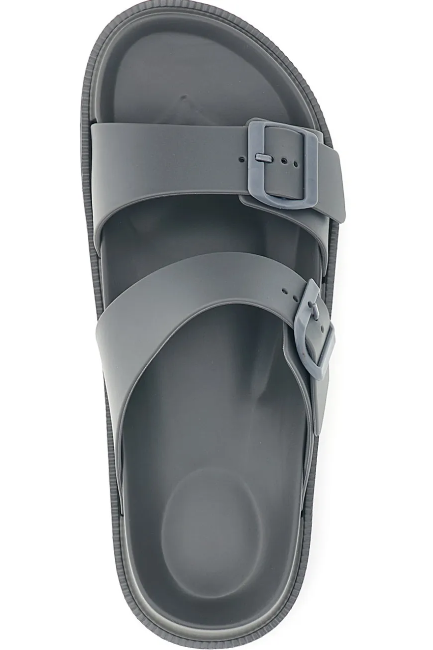 Ciabatte grigie con doppia fibbia 2t2l 72593
