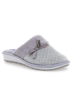 Ciabatte grigie con pois e fiocco decorativo Inblu 72 LB