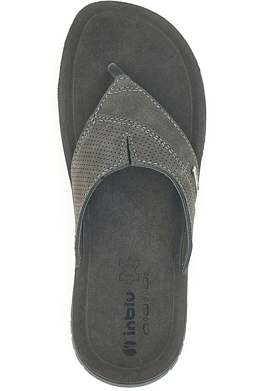 Ciabatte Grigie Infradito Con Sottopiede In Vera Pelle Inblu 14 ID