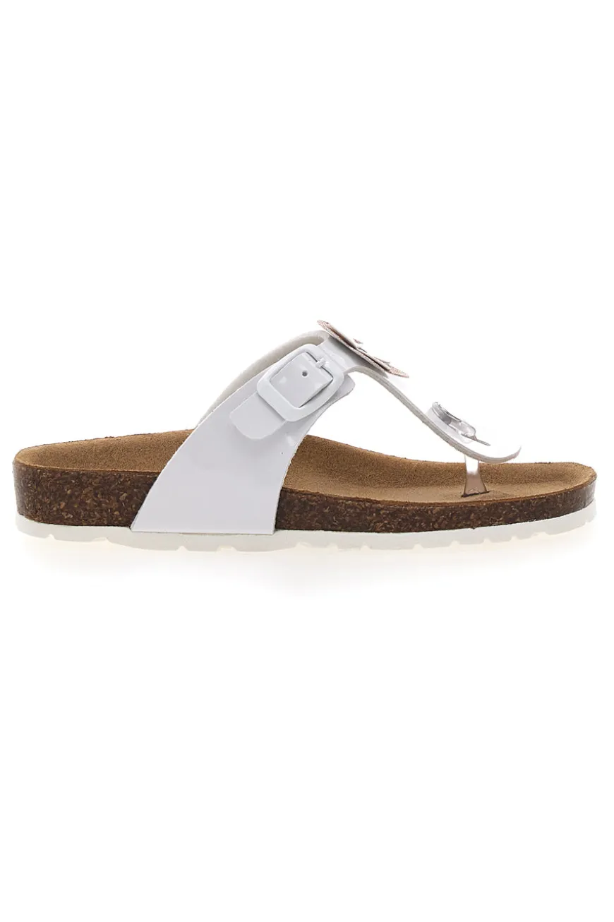 Ciabatte Infradito Bianche con Applicazioni a Fiori PITT KIDS 45261GVW