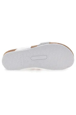 Ciabatte Infradito Bianche e Argento con Sottopiede in Pelle PITTARELLO ECO 293A311SR
