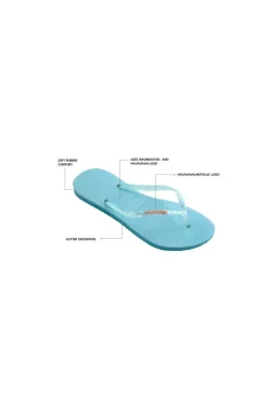 Ciabatte Infradito Havaianas Slim Flourish Azzurre