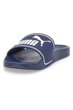Ciabatte in Gomma Blu con Logo Puma Leadcat 2.0