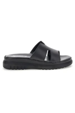 Ciabatte in pelle nero a fasce Pittarello 32811926