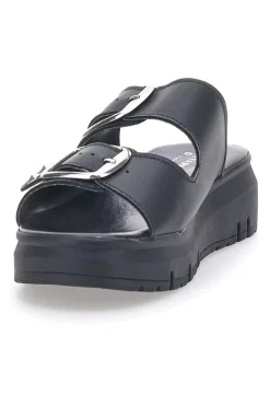 Ciabatte in vera pelle nere con fibbie PITTARELLO LOVE 35801919