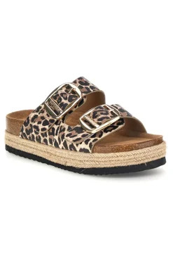 Ciabatte leopardate con doppia fibbia Superga S11Y279
