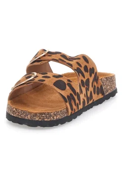 Ciabatte leopardate con doppia fibbia e plantare anatomico PITTARELLO SUN SR007