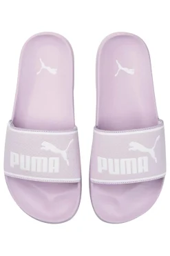 Ciabatte lilla con fascia e logo bianco PUMA Leadcat 2