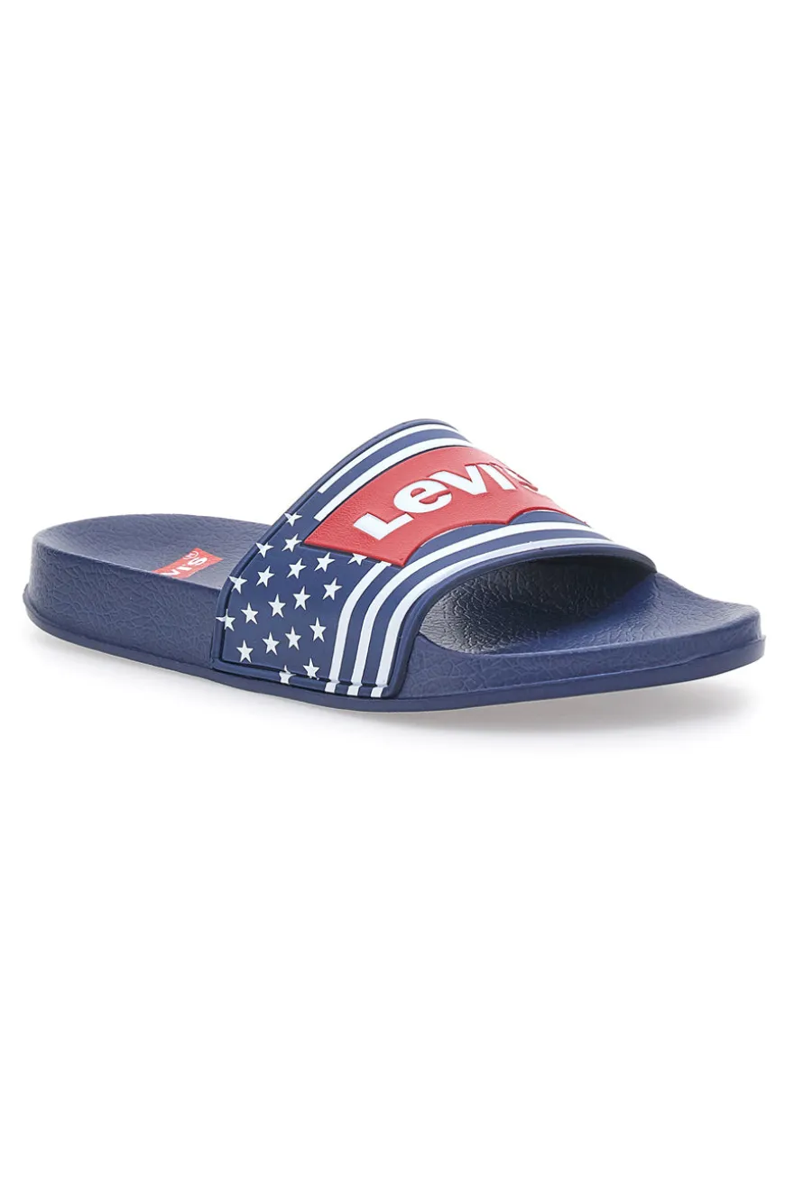 Ciabatte Navy con Logo Rosso in Silicone LEVI'S POOL