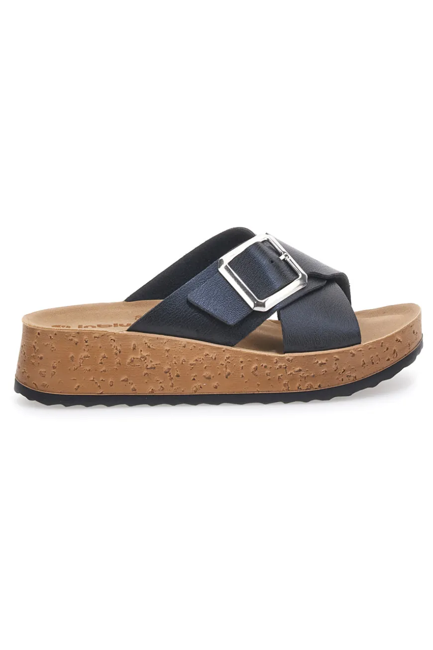 Ciabatte Nere Con Fasce Incrociate e Platform INBLU 42 PK