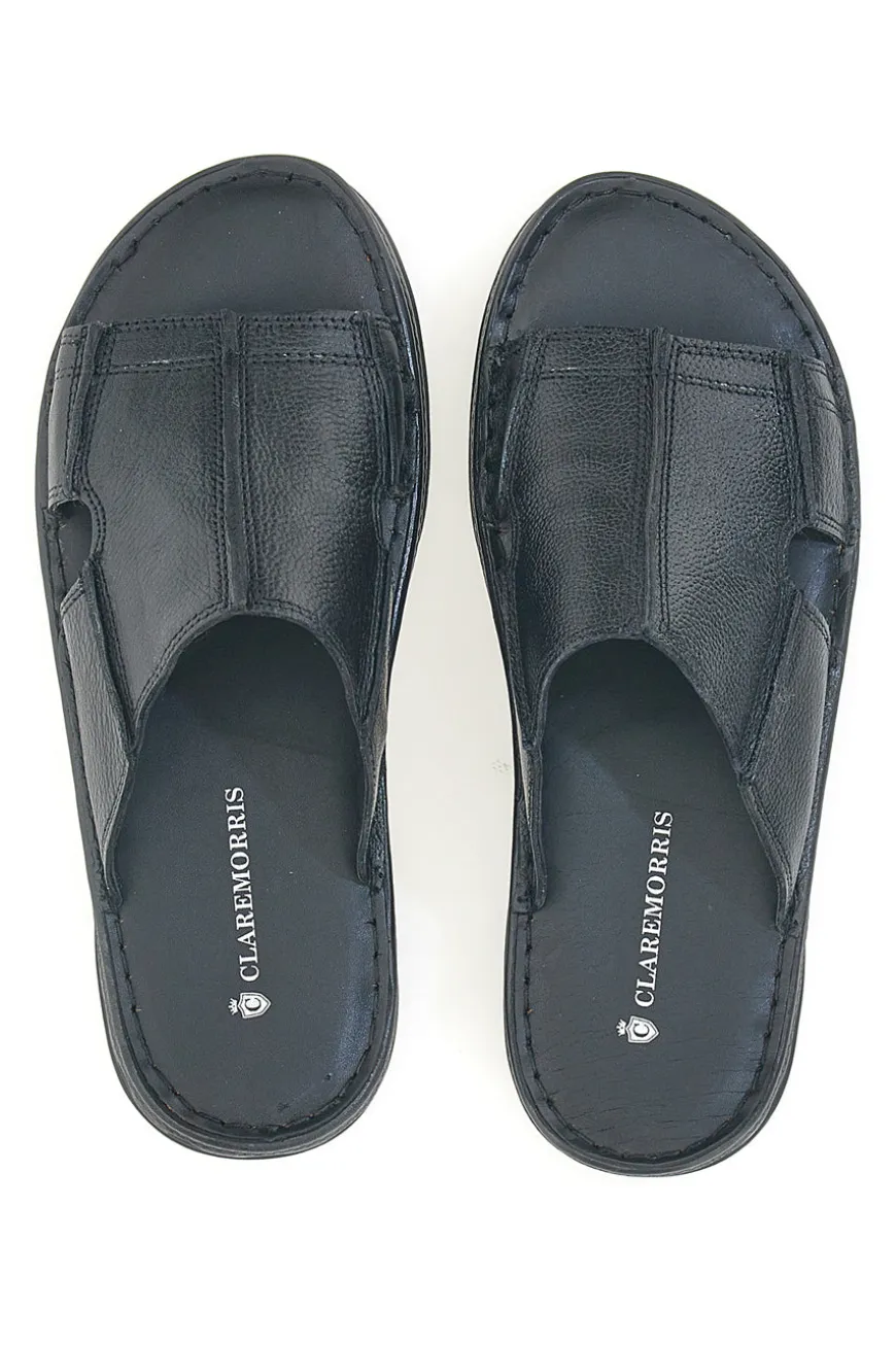 Ciabatte nere con fasce incrociate e suola comfort Claremorris 2014ZER