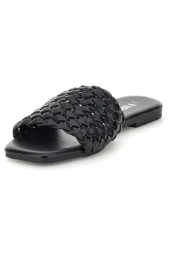 Ciabatte nere con fascia intrecciata The first chic PRE5410