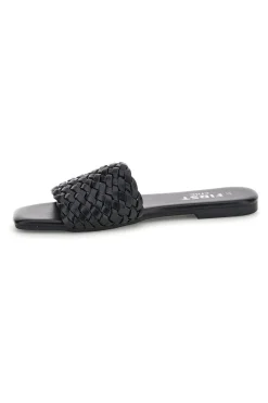 Ciabatte nere con fascia intrecciata The first chic PRE5410