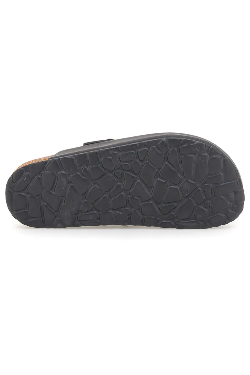 Ciabatte nere con fibbia in vera pelle Pittarello Tierra 335A013PR
