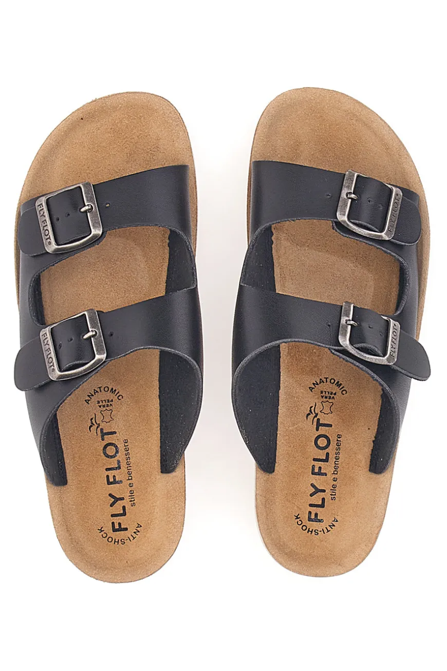 Ciabatte Nere Con Fibbie Fly Flot 42642