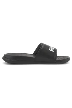 Ciabatte nere con logo bianco Puma Popcat 20 Jr