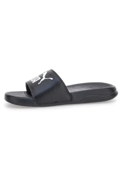 Ciabatte nere con logo bianco Puma Popcat 20 jr