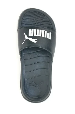 Ciabatte nere con logo bianco Puma Popcat 20 jr