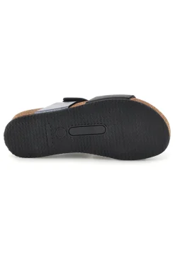Ciabatte nere e grigie con sottopiede in vera pelle Pittarello Eco 293A485SR