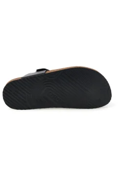 Ciabatte nere infradito con sottopiede preformato Made in Italy in vera pelle Superga S31C370