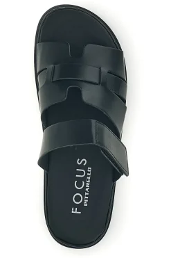 Ciabatte nere in vera pelle con strappo in velcro Pittarello focus 1456531
