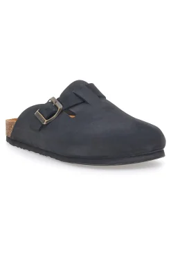 Ciabatte Nere Made in Italy Con Sottopiede in Vera Pelle SUPERGA S31U384