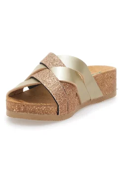Ciabatte oro rosa glitter con plantare comfort PITTARELLO ECO 293A520SR