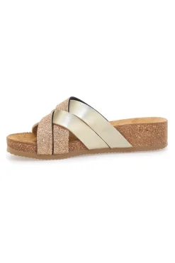 Ciabatte oro rosa glitter con plantare comfort PITTARELLO ECO 293A520SR