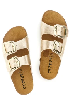 Ciabatte oro sottopiede in vera pelle Pittarello tierra 335A20630SR