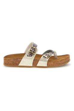 Ciabatte oro stampa animalier Pittarello Tierra 335A312SR